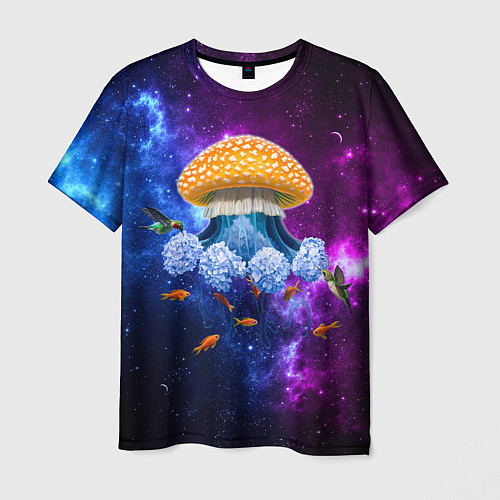 Мужская футболка Space mushroom / 3D-принт – фото 1