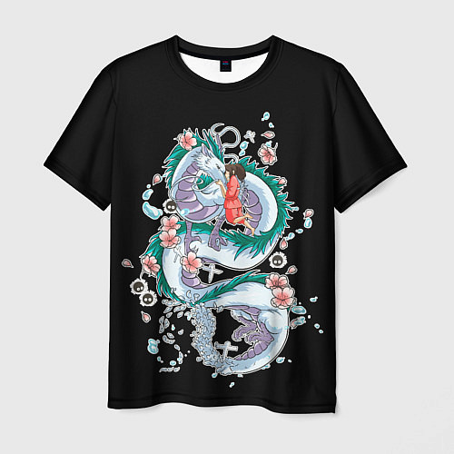 Мужская футболка Тихиро и Хаку - унесенные призраками / 3D-принт – фото 1