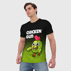 Футболка мужская Chicken Gun - Zombie Chicken, цвет: 3D-принт — фото 2