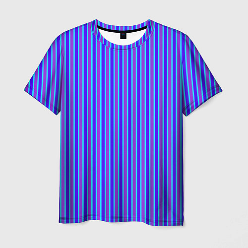 Мужская футболка Вертикальные неоновые линии / 3D-принт – фото 1
