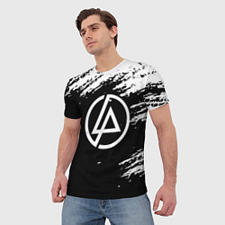 Футболка мужская Linkin Park - black and white, цвет: 3D-принт — фото 2