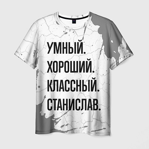 Мужская футболка Умный, хороший и классный: Станислав / 3D-принт – фото 1