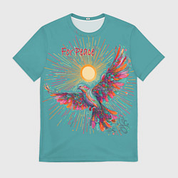 Футболка мужская Яркий голубь мира, цвет: 3D-принт
