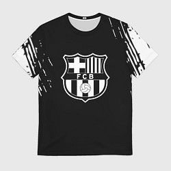 Футболка мужская Barcelona белые краски текстура, цвет: 3D-принт