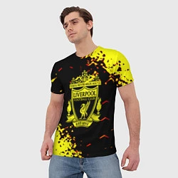 Футболка мужская Liverpool жёлтые краски текстура, цвет: 3D-принт — фото 2