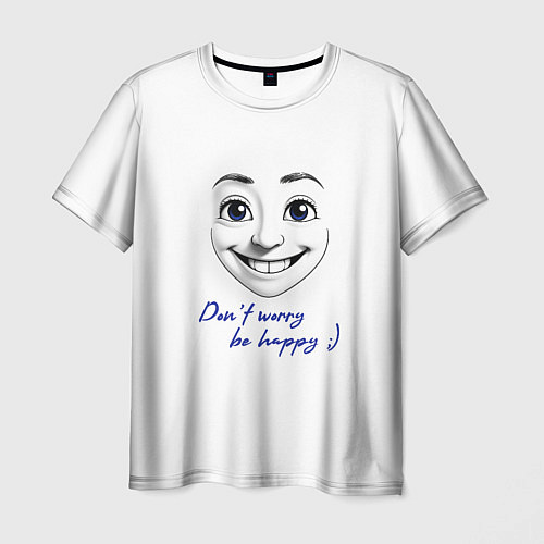Мужская футболка Dont worry be happy / 3D-принт – фото 1