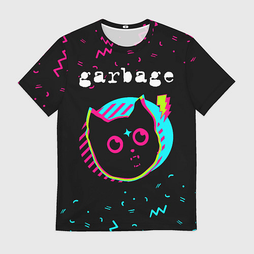 Мужская футболка Garbage - rock star cat / 3D-принт – фото 1
