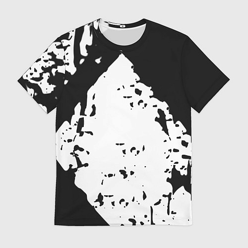 Мужская футболка Чёрно белые краски / 3D-принт – фото 1