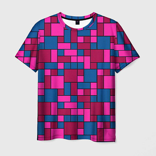 Мужская футболка Геометрические цветные фигуры / 3D-принт – фото 1