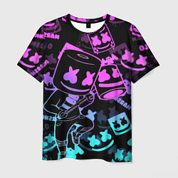 Мужская футболка Marshmello neon pattern