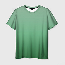 Футболка мужская Градиент приглушённый зелёный, цвет: 3D-принт