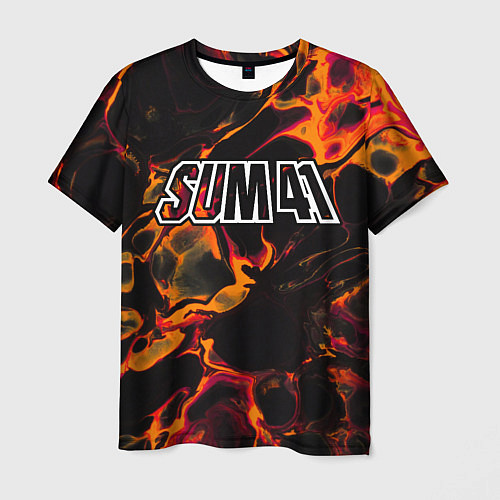 Мужская футболка Sum41 red lava / 3D-принт – фото 1
