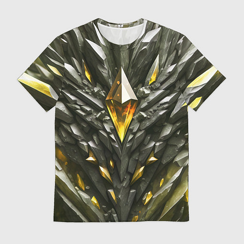 Мужская футболка Камень и золотой кристалл / 3D-принт – фото 1