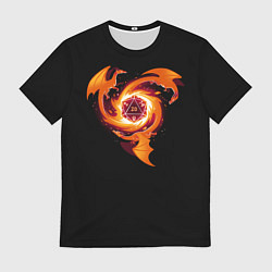 Футболка мужская Кружащие драконы - d20, цвет: 3D-принт
