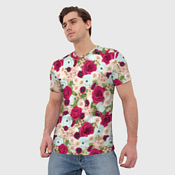 Футболка мужская Цветочный фон, цвет: 3D-принт — фото 2