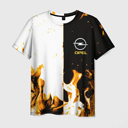 Мужская футболка Opel огонь текстура / 3D-принт – фото 1