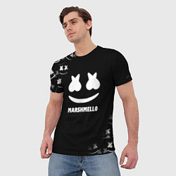 Футболка мужская Marshmello белое лого, цвет: 3D-принт — фото 2