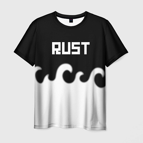 Мужская футболка Раст текстура огонь белый / 3D-принт – фото 1