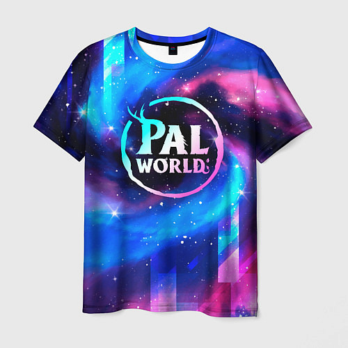 Мужская футболка Palworld неоновый космос / 3D-принт – фото 1