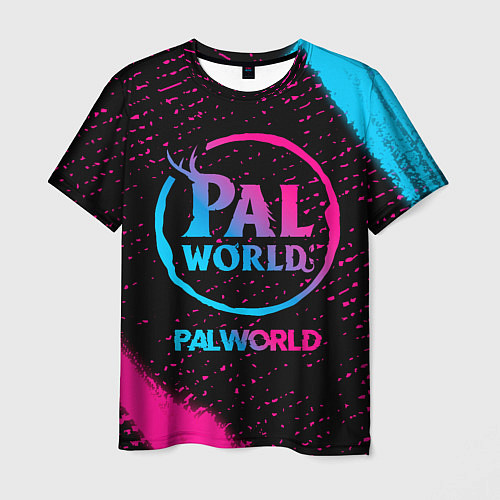 Мужская футболка Palworld - neon gradient / 3D-принт – фото 1