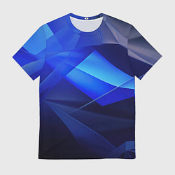 Мужская футболка Черно-синий абстрактный фон