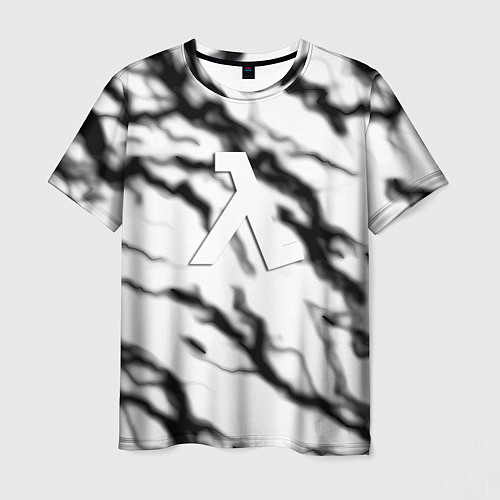 Мужская футболка Half life logo молнии / 3D-принт – фото 1
