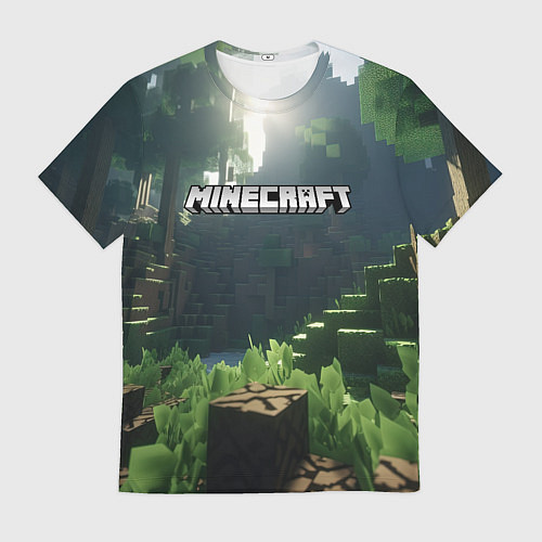 Мужская футболка Minecraft logo world / 3D-принт – фото 1