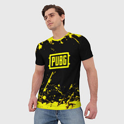 Футболка мужская Пабг жёлтые краски геймер, цвет: 3D-принт — фото 2