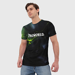 Футболка мужская Palworld логотип абстрактный объемный фон, цвет: 3D-принт — фото 2