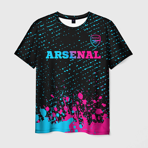 Мужская футболка Arsenal - neon gradient посередине / 3D-принт – фото 1