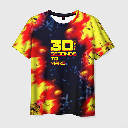 Мужская футболка Thirty Seconds to Mars огненное лого / 3D-принт – фото 1