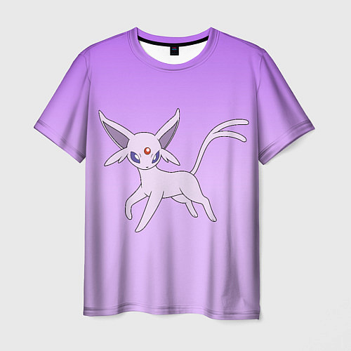 Мужская футболка Espeon Pokemon - розовая кошка покемон / 3D-принт – фото 1