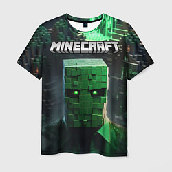 Футболка мужская Minecraft зеленый персонаж каменные джунгли, цвет: 3D-принт