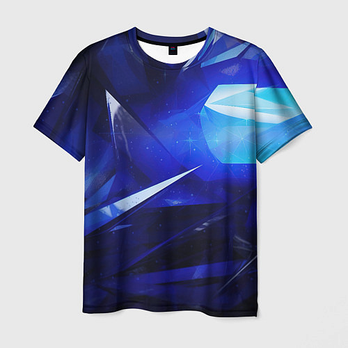 Мужская футболка Black and blue abstract background sport style / 3D-принт – фото 1