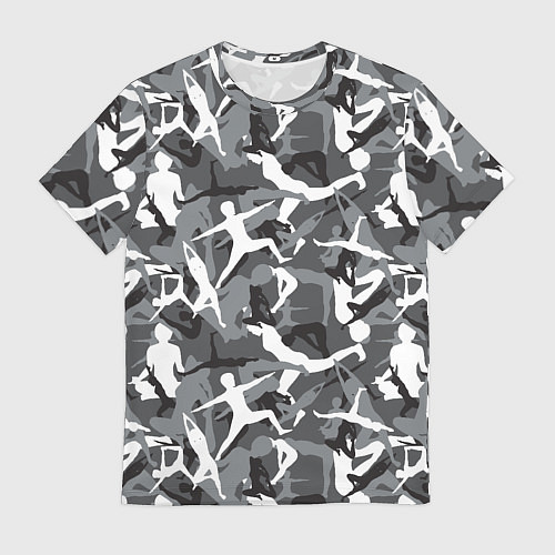 Мужская футболка Гимнастика - камуфляж / 3D-принт – фото 1
