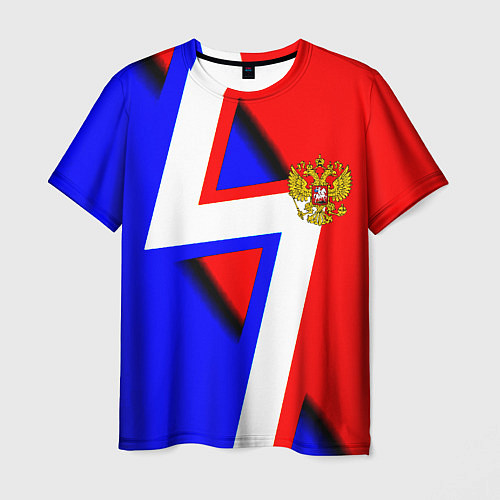 Мужская футболка Герб России спортивный стиль / 3D-принт – фото 1