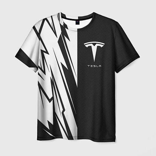 Мужская футболка Tesla - carbon texture / 3D-принт – фото 1