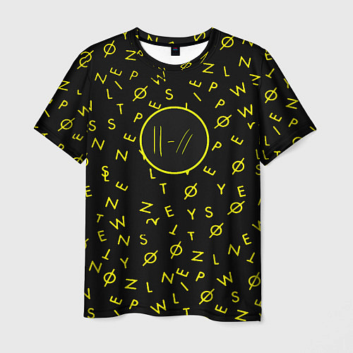 Мужская футболка Twenty one pilots pattern rock yellow / 3D-принт – фото 1