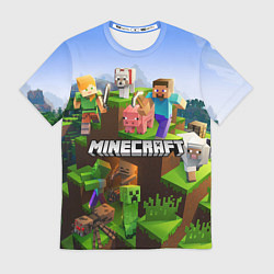 Футболка мужская Minecraft pixel world, цвет: 3D-принт