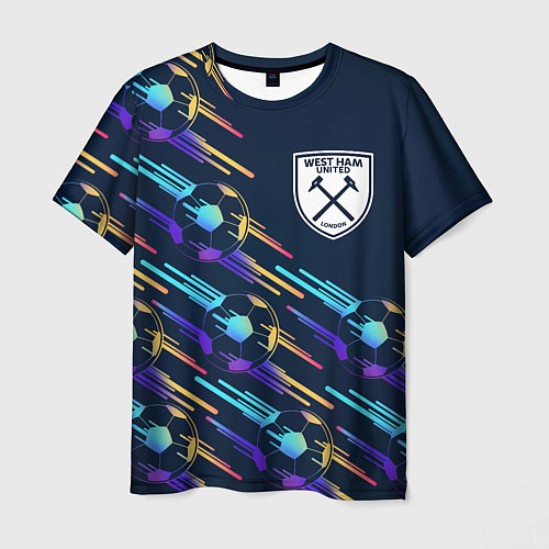 Мужская футболка West Ham градиентные мячи / 3D-принт – фото 1