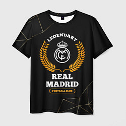 Футболка мужская Лого Real Madrid и надпись legendary football club, цвет: 3D-принт