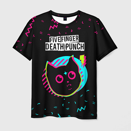 Мужская футболка Five Finger Death Punch - rock star cat / 3D-принт – фото 1
