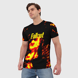 Футболка мужская Fallout огнненое лого, цвет: 3D-принт — фото 2