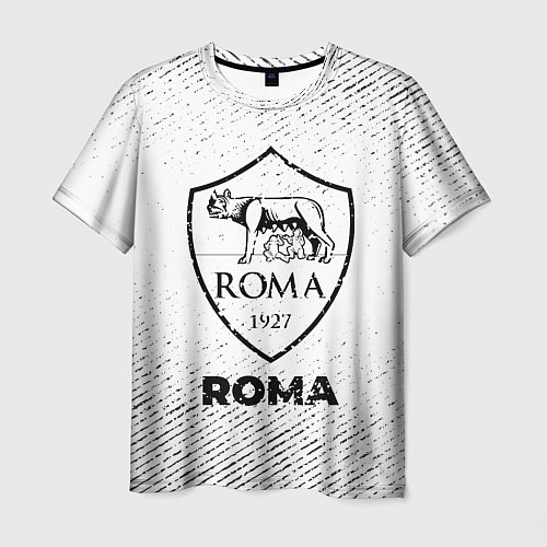 Мужская футболка Roma с потертостями на светлом фоне / 3D-принт – фото 1