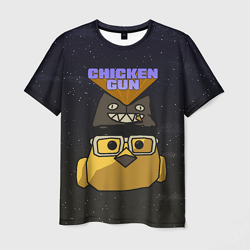 Мужская футболка Chicken gun space / 3D-принт – фото 1