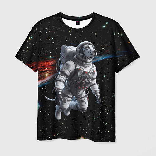 Мужская футболка The dalmatian brave cosmonaut - ai art / 3D-принт – фото 1