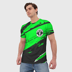 Футболка мужская Manchester United sport green, цвет: 3D-принт — фото 2