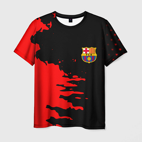 Мужская футболка Barcelona краски спорт / 3D-принт – фото 1