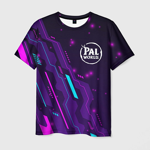 Мужская футболка Palworld neon gaming / 3D-принт – фото 1