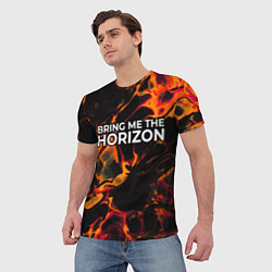 Футболка мужская Bring Me the Horizon red lava, цвет: 3D-принт — фото 2